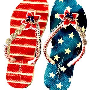 Flip Flops, Women Sandals, Girls Sandals, Ladies Shoes, Independence Day, Sz6